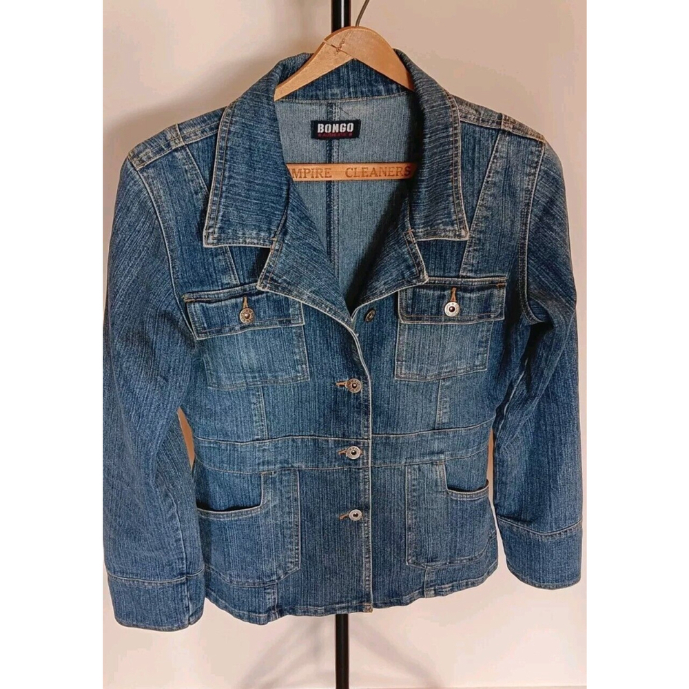 Medium Bongo Denim Jacket Dark Wash Women’s Button Up NICE!
